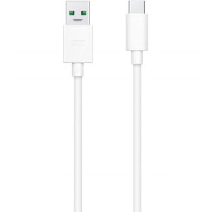 USB töltő- és adatkábel, USB Type-C, 100 cm, 65W, gyorstöltés, Realme, fehér, gyári