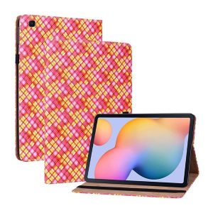 Samsung Galaxy Tab S6 Lite 10.4 (2020 / 2022 / 2024) SM-P610 / P615 / P613 / P619 / P620 / P625, mappa tok, stand, fonott minta, mintás/rózsaszín