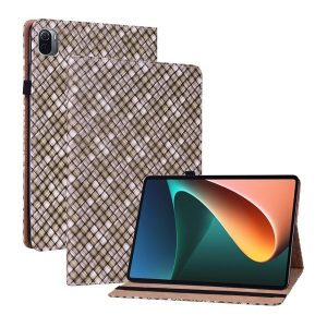 Xiaomi Mi Pad 5 (11.0) / Mi Pad 5 Pro (11.0), mappa tok, stand, fonott minta, mintás/barna