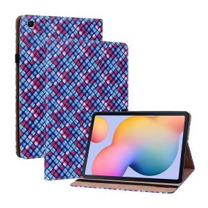 Samsung Galaxy Tab S6 Lite 10.4 (2020 / 2022 / 2024) SM-P610 / P615 / P613 / P619 / P620 / P625, mappa tok, stand, fonott minta, mintás/sötétkék