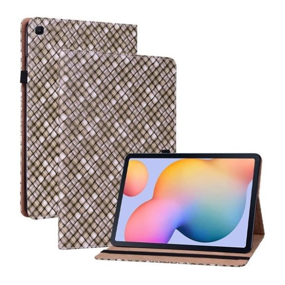 Samsung Galaxy Tab S6 Lite 10.4 (2020 / 2022 / 2024) SM-P610 / P615 / P613 / P619 / P620 / P625, mappa tok, stand, fonott minta, mintás/barna