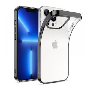 Apple iPhone 13 Pro, Szilikon tok, ultravékony, közepesen ütésálló, légpárnás sarok, ESR Project Zero, átlátszó/fekete