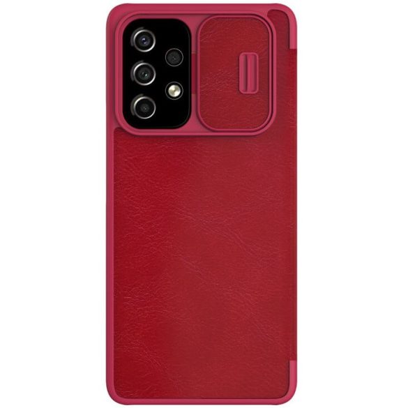 Samsung Galaxy A53 5G SM-A536U, Oldalra nyíló tok, kamera védelem, Nillkin Qin Pro, piros