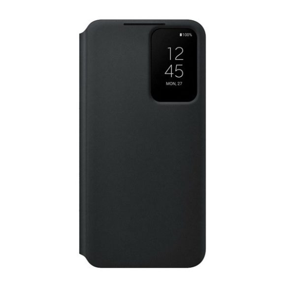 Samsung Galaxy S22 5G SM-S901, Oldalra nyíló tok, hívás mutatóval, Clear View Cover, fekete, gyári