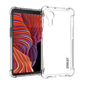 Samsung Galaxy Xcover 5 SM-G525F, Szilikon tok, közepesen ütésálló, légpárnás sarok, Enkay, átlátszó