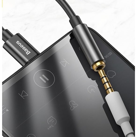 Audió adapter, USB Type-C - 3.5 mm jack átalakító, Baseus L54, fekete