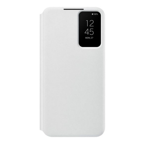 Samsung Galaxy S22 5G SM-S901, Oldalra nyíló tok, hívás mutatóval, Clear View Cover, fehér, gyári