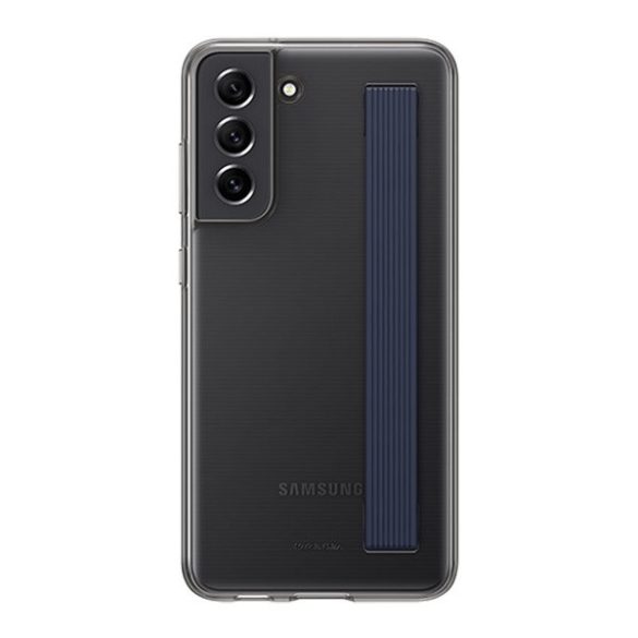 Samsung Galaxy S21 FE 5G SM-G990, Szilikon tok, kézpánttal, fekete, gyári