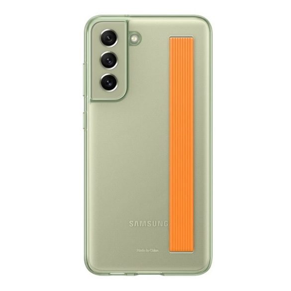 Samsung Galaxy S21 FE 5G SM-G990, Szilikon tok, kézpánttal, zöld, gyári
