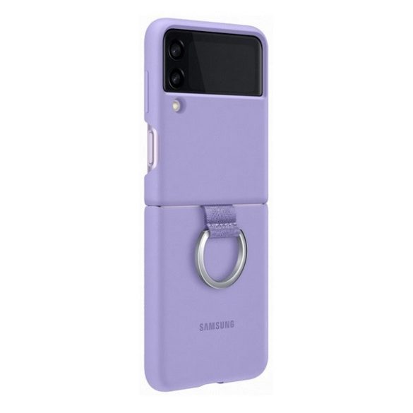 Samsung Galaxy Z Flip3 5G SM-F711B, Szilikon tok, telefongyűrű, lila, gyári