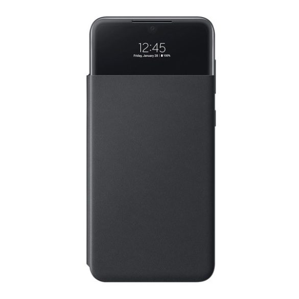 Samsung Galaxy A33 5G SM-A336B, Oldalra nyíló tok, hívás mutatóval, Smart View Cover, fekete, gyári