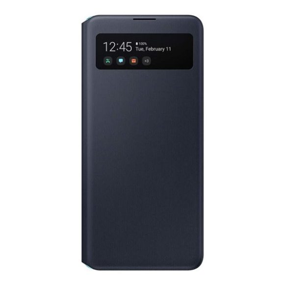 Samsung Galaxy A51 5G SM-A516F, Oldalra nyíló tok, hívás mutatóval, Smart View Cover, fekete, gyári