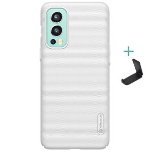 OnePlus Nord 2 5G, Műanyag hátlap védőtok, stand, Nillkin Super Frosted, fehér