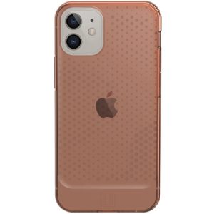Apple iPhone 12 Mini, Szilikon tok, közepesen ütésálló, légpárnás sarok, pont minta, UAG Lucent, áttetsző/narancssárga