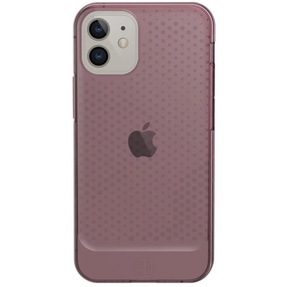 Apple iPhone 12 Mini, Szilikon tok, közepesen ütésálló, légpárnás sarok, pont minta, UAG Lucent, áttetsző/lila