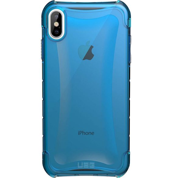 Apple iPhone XS Max, Műanyag hátlap védőtok, szilikon belső, közepesen ütésálló, UAG Plyo, áttetsző/kék