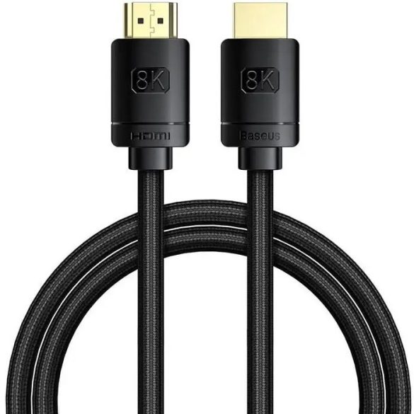 Adatkábel, HDMI - HDMI, v2.1, 100 cm, 8K, 3D, 60 Hz, Baseus High Definition, CAKGQ-J01, fekete