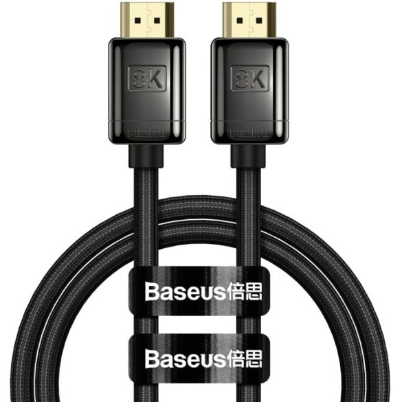 Adatkábel, HDMI - HDMI, v2.1, 100 cm, 8K, 3D, 60 Hz, alumínium, Baseus High Definition, WKGQ000001, fekete