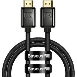 Adatkábel, HDMI - HDMI, v2.1, 300 cm, 8K, 3D, 60 Hz, alumínium, Baseus High Definition, WKGQ000201, fekete