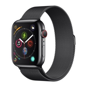 Apple Watch 1-6, SE (38 / 40 mm), fém pótszíj, milánói stílus, mágnes zárral, Devia Elegant, fekete