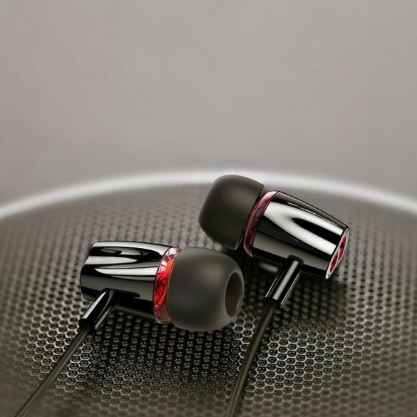 Vezetékes sztereó fülhallgató, 3.5 mm, mikrofon, funkció gomb, hangerő szabályzó, Joyroom, EL114, fekete
