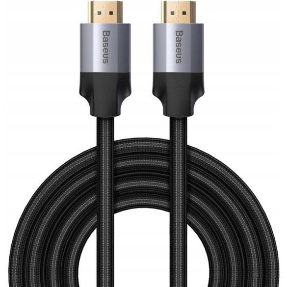 Adatkábel, HDMI - HDMI, v2.0, 100 cm, 4K, 3D, 60 Hz, Baseus Enjoyment, CAKSX-B0G, fekete/szürke