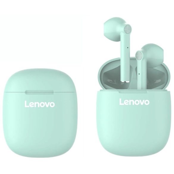 Bluetooth sztereó fülhallgató, v5.0, TWS, töltőtok, zajszűrővel, érintés vezérlés, vízálló, Lenovo HT30, világoszöld, gyári