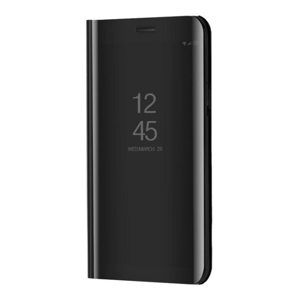 Oppo A73 4G, Oldalra nyíló tok, hívás mutatóval, Smart View Cover, fekete (utángyártott)