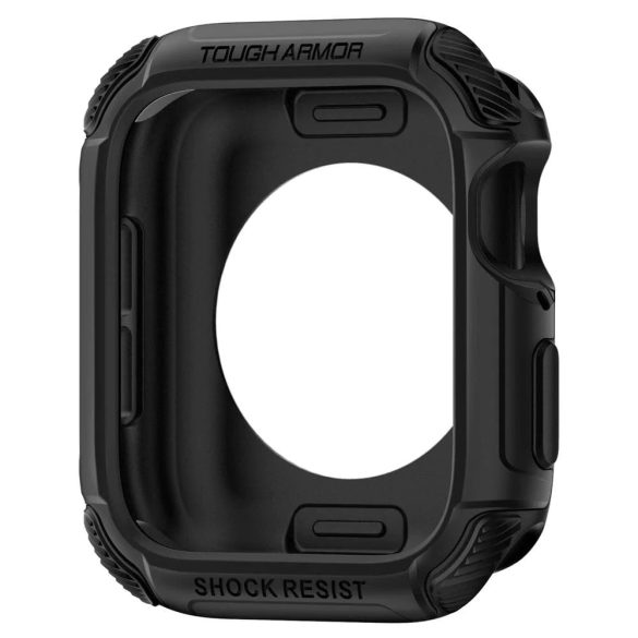 Apple Watch 4-6, SE (44mm), Műanyag védőkeret, szíj nélkül, közepesen ütésálló, Spigen Tough Armor, fekete