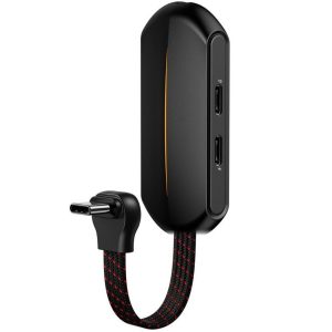 Audió és töltő adapter 3in1, elosztó, USB Type-C - USB Type-C töltő + USB Type-C audió + 3.5 mm jack átalakító, RGB világítás, Baseus Gamo L47, fekete