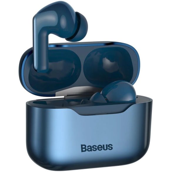 Bluetooth sztereó fülhallgató, v5.1, TWS, töltőtok, érintés vezérlés, zajszűrővel, Baseus Simu S1 Pro, sötétkék