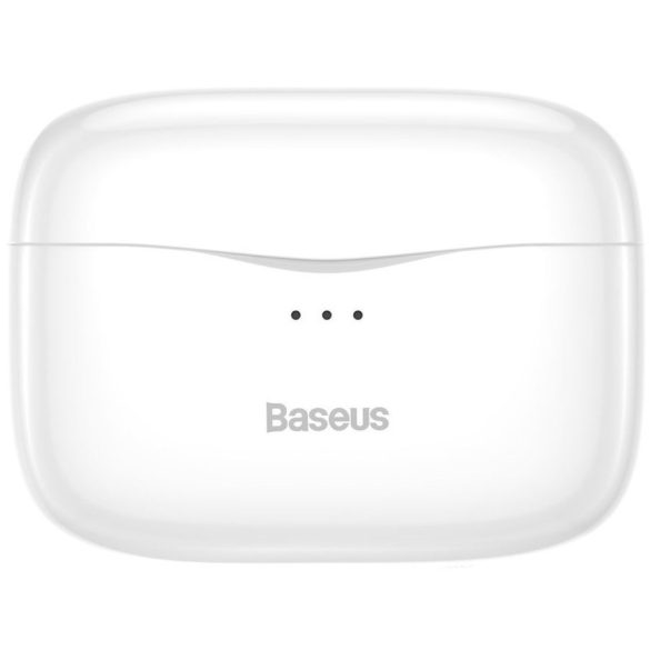 Bluetooth sztereó fülhallgató, v5.0, TWS, töltőtok, érintés vezérlés, zajszűrővel, LED-es, Baseus Simu S2, fehér