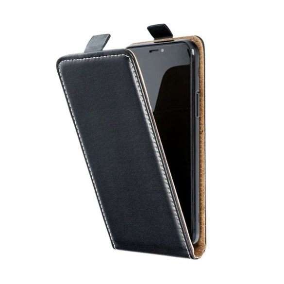 Samsung Galaxy Xcover Pro SM-G715F, Forcell lenyitható bőrtok, Slim Flexi, felfelé nyíló - kinyitható, fekete