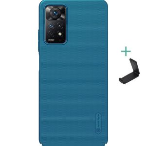 Xiaomi Redmi Note 11 Pro / Note 11 Pro 5G / Note 11E Pro / Note 12 Pro 4G, Műanyag hátlap védőtok, stand, Nillkin Super Frosted, zöldes-kék