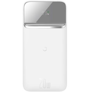 Külső akkumulátor, 10000 mAh, 20W, Telefonhoz és TabletPC-hez, USB aljzat, USB Type-C aljzat, LED kijelző, Magsafe kompatibilis töltővel, gyorstöltés, Baseus Magnetic, PPCX010102, fehér