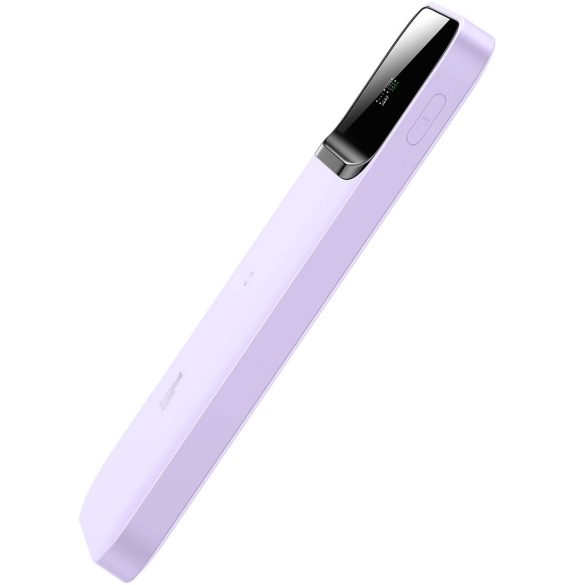 Külső akkumulátor, 10000 mAh, 20W, Telefonhoz és TabletPC-hez, USB aljzat, USB Type-C aljzat, LED kijelző, Magsafe kompatibilis töltővel, gyorstöltés, Baseus Magnetic, PPCX010105, lila