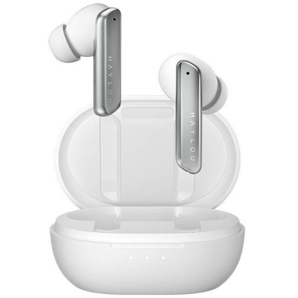 Bluetooth sztereó fülhallgató, v5.2, TWS, töltőtok, vízálló, zajszűrővel, érintés vezérlés, Haylou W1, fehér, gyári
