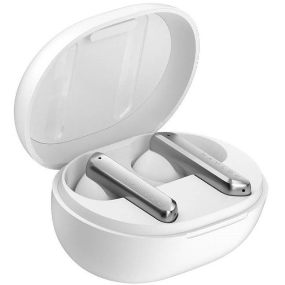 Bluetooth sztereó fülhallgató, v5.2, TWS, töltőtok, vízálló, zajszűrővel, érintés vezérlés, Haylou W1, fehér, gyári