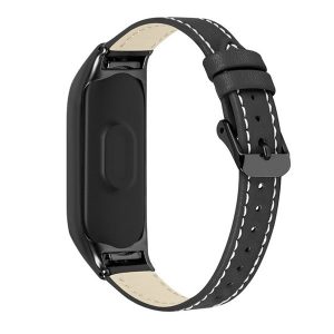 Xiaomi Mi Smart Band 7, valódi bőr pótszíj, fekete