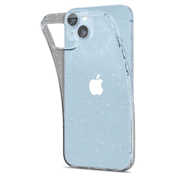 Apple iPhone 14, Szilikon tok, Spigen Liquid Crystal Glitter, átlátszó