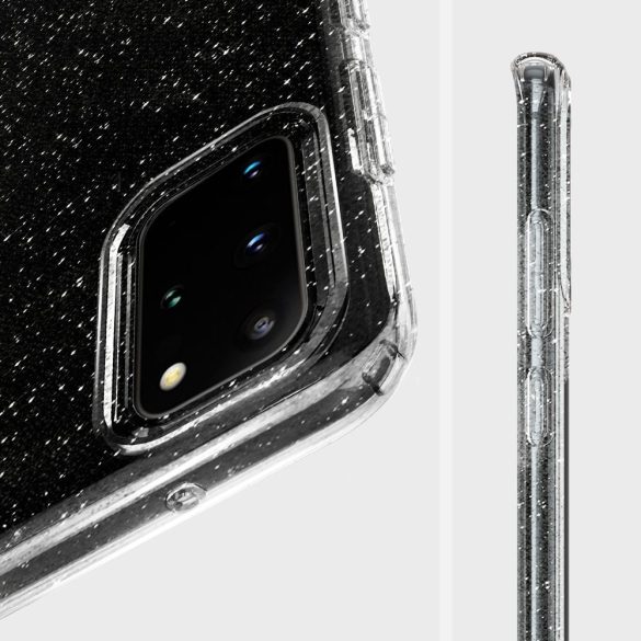 Apple iPhone 14, Szilikon tok, Spigen Liquid Crystal Glitter, átlátszó