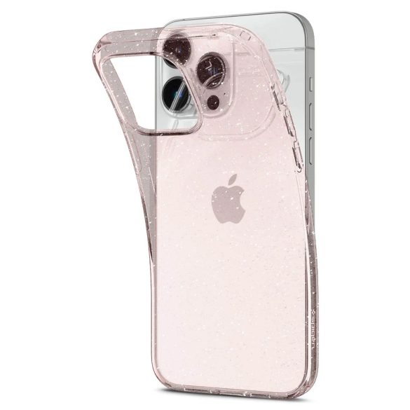 Apple iPhone 14 Pro, Szilikon tok, Spigen Liquid Crystal Glitter, átlátszó/vörösarany
