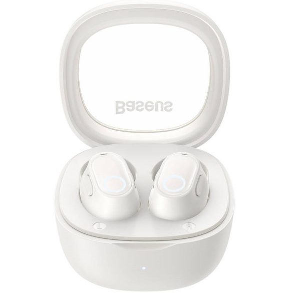 Bluetooth sztereó fülhallgató, v5.3, TWS, töltőtok, Baseus Bowie WM02, fehér