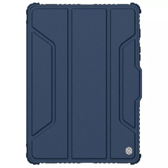 Samsung Galaxy Tab S7 Plus 12.4 / Tab S7 FE 12.4 / Tab S8 Plus 12.4, mappa tok, közepesen ütésálló, S Pen tartóval, kamera védelem, Smart Case, Nillkin Bumper Pro, sötétkék