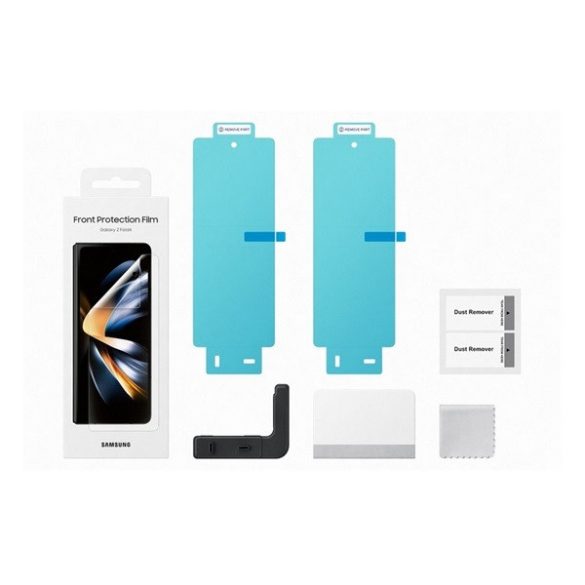 Samsung Galaxy Z Fold4 5G SM-F936B, Kijelzővédő fólia (az íves részre nem hajlik rá!), Clear Prémium, gyári, 2 db / csomag