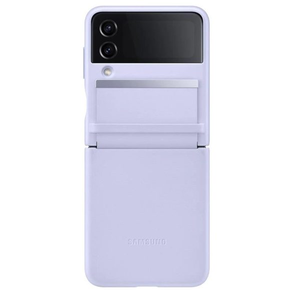 Samsung Galaxy Z Flip4 SM-F721B, Műanyag hátlap védőtok, bőr hátlap, lila, gyári