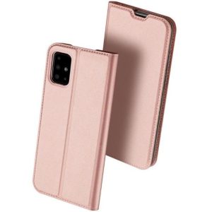 Oppo Reno4 5G, Oldalra nyíló tok, stand, Dux Ducis, vörösarany