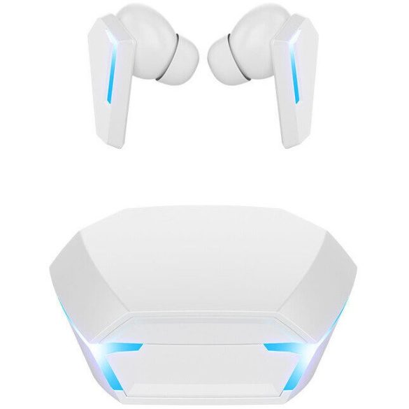 Bluetooth sztereó fülhallgató, v5.3, TWS, töltőtok, funkció gomb, zajszűrővel, vízálló, játékosoknak ajánlott, Lenovo ThinkPlus GM2 Pro, fehér, gyári