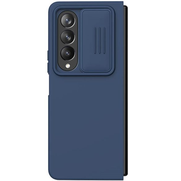 Samsung Galaxy Z Fold4 5G SM-F936B, Szilikon tok, közepesen ütésálló, kamera védelem, Nillkin CamShield Silky, kék