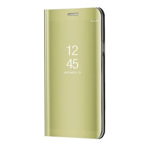 Sony Xperia 5 II, Oldalra nyíló tok, hívás mutatóval, Smart View Cover, arany (utángyártott)